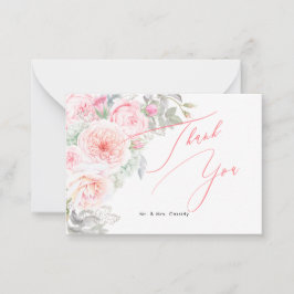 PixDezines Blush Roze Pioenrozen Notitiekaartje