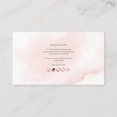 PixDezines Blush roze Waterverf penseelstreek Visitekaartje (Achterkant)