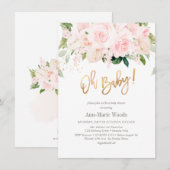 PixDezines Blush Rozen Anthuriums Baby shower Kaart (Voorkant / Achterkant)