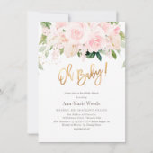 PixDezines Blush Rozen Anthuriums Baby shower Kaart (Voorkant)