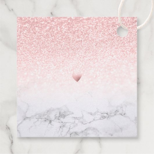PixDezines Blush Snow Bokeh+Marble Dank u Bedankjes Labels (Achterkant)