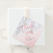 PixDezines Blush Snow Bokeh+Marble Dank u Bedankjes Labels (In situ)