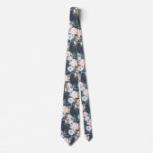 PixDezines Blush Stof Blauw H2 Botanisch Stropdas (Voorkant)