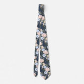 PixDezines Blush Stof Blauw H2 Botanisch Stropdas (Achterkant)