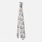 PixDezines Blush Stof Blauw H2 Botanisch Stropdas (Achterkant)
