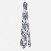 PixDezines Blush Stof Blauw H2 Botanisch Stropdas (Voorkant)