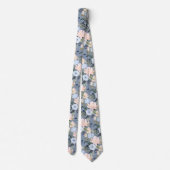 PixDezines Blush Stof Blauw H2 Botanisch Stropdas (Achterkant)