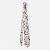 PixDezines Blush Stof Blauw H2 Botanisch Stropdas (Achterkant)