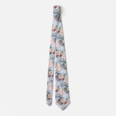 PixDezines Blush Stof Blauw H2 Botanisch Stropdas (Achterkant)