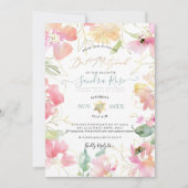 PixDezines Blush Sweetpeas Waterverf Bat Mitzvah Kaart (Voorkant)