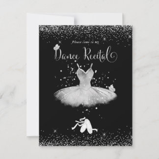 PixDezines Blush Tutu en Vlinders Dansrecital Kaart