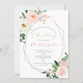 PixDezines Blush Waterverf Doopbloemen Kaart