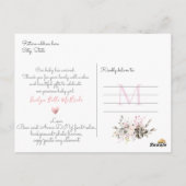 PixDezines Blush Waterverf Flowers Meisje Geboorte Briefkaart (Achterkant)