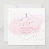 PixDezines Blush Waterverf + Honingraat doop Kaart (Voorkant)