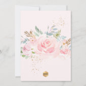PixDezines Blush Waterverf Rozen Baptisme Kaart (Achterkant)