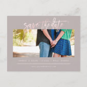 PixDezines BlushFaux Roos Goud Modern Brush Script Aankondigingskaart (Voorkant)