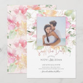 PixDezines Blushing Romance, Bewaar de datum Kaart (Voorkant / Achterkant)