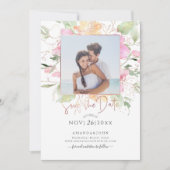 PixDezines Blushing Romance, Save the Date Kaart (Voorkant)