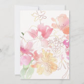 PixDezines Blushing Romance, Watercolor Bloemen Kaart (Achterkant)