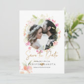 PixDezines Blushing Romance Wavercolor Bloem Kaart (Staand voorkant)