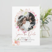 PixDezines Blushing Romance Wavercolor Flower Kaart (Staand voorkant)