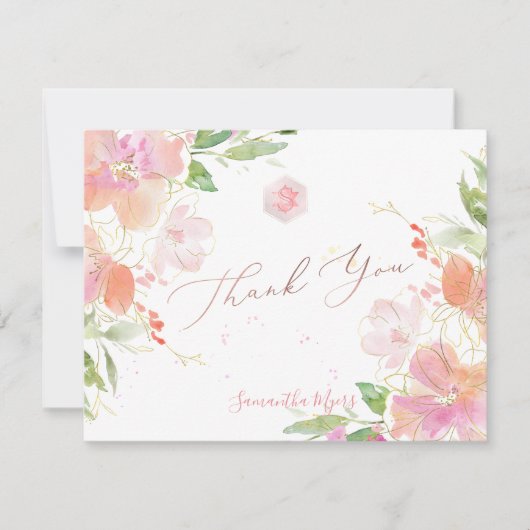 PixDezines Blushing Sweetpea Mitzvah Dank u ✡ RSVP Kaartje (Voorkant)