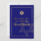 PixDezines Bnai Mitzvah/dark blue/gold/diy color Kaart (Achterkant)