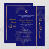 PixDezines Bnai Mitzvah/dark blue/gold/diy color Kaart (Voorkant / Achterkant)