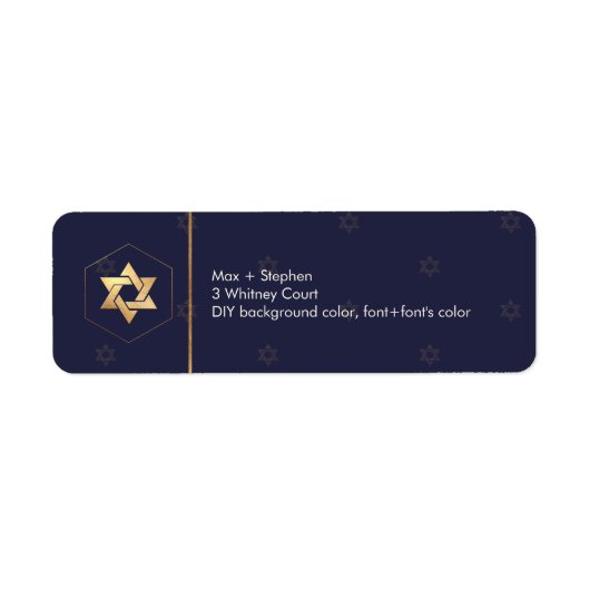 PixDezines B'nai Mitzvah Navy Blauw Etiket (Voorkant)