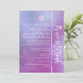 PixDezines B'Nei Mitzvah, Blue Ombre Kaart (Staand voorkant)