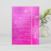 PixDezines B'Nei Mitzvah, Blush+Pink Kaart (Staand voorkant)