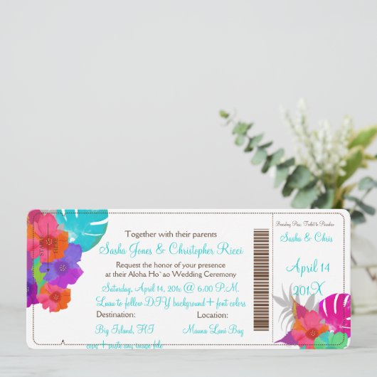 PixDezines Boarding Pass balikai/diy bckgrnd Kaart (Staand voorkant)