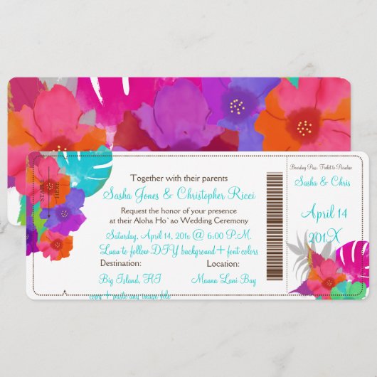 PixDezines Boarding Pass balikai/diy bckgrnd Kaart (Voorkant / Achterkant)