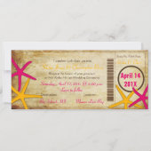 PixDezines Boarding Pass+Beach Wedding Invitting Kaart (Voorkant)