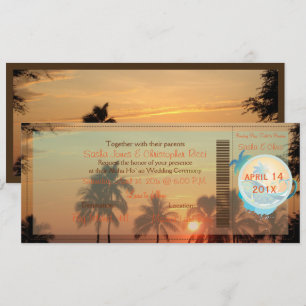 PixDezines Boarding Pass hawaii sunset Kaart
