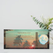 PixDezines Boarding Pass Hawaii zonsondergang Kaart (Staand voorkant)