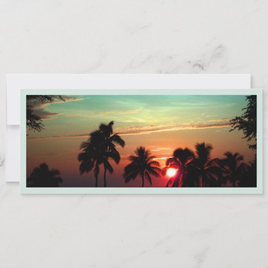 PixDezines Boarding Pass Hawaii zonsondergang Kaart (Achterkant)