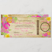 PixDezines Boarding Pass Hibiscus Leis Kaart (Voorkant / Achterkant)