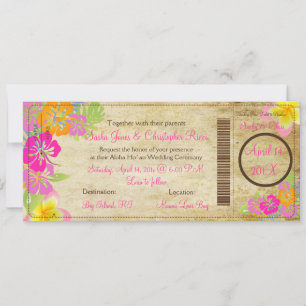 PixDezines Boarding Pass Hibiscus Leis Kaart