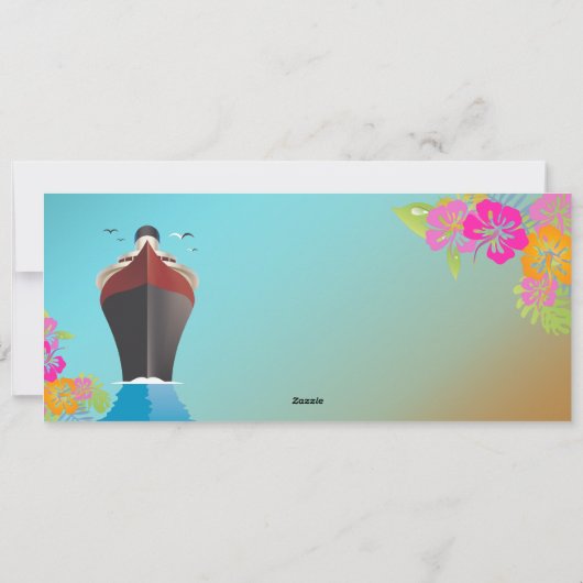 PixDezines Boarding Pass/Love Boat/Cruise Ship Kaart (Achterkant)