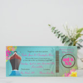 PixDezines Boarding Pass/love boat+twin palms Kaart (Staand voorkant)