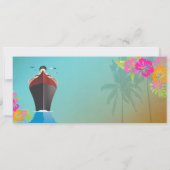 PixDezines Boarding Pass/love boat+twin palms Kaart (Achterkant)