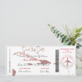 PixDezines Boarding Pass Opslagdatum, Caraïbische  Kaart (Staand voorkant)