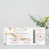 PixDezines Boarding Pass Opslagdatum, Caraïbische Kaart (Staand voorkant)