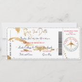 PixDezines Boarding Pass Opslagdatum, Caraïbische  Kaart (Voorkant)