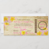 PixDezines Boarding Pass Pink Plumerias Kaart (Voorkant)