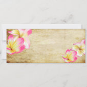 PixDezines Boarding Pass Pink Plumerias Kaart (Achterkant)