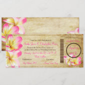 PixDezines Boarding Pass Pink Plumerias Kaart (Voorkant / Achterkant)
