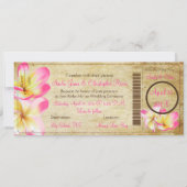 PixDezines Boarding Pass Pink Plumerias Kaart (Voorkant)