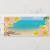 PixDezines Boarding Pass Pink Plumerias+strand Kaart (Achterkant)